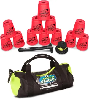 Speed Stacks Custom Combo Set: 12 NEON PINK Cups, Cup Keeper, Quick Release Stem, Gear Bag