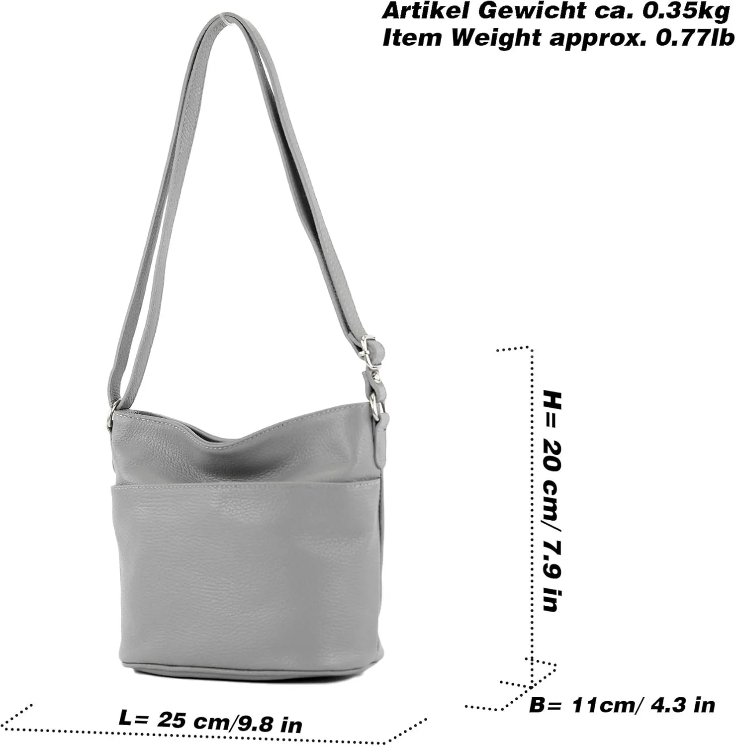 T198 - Italian shoulder bag small made of leather