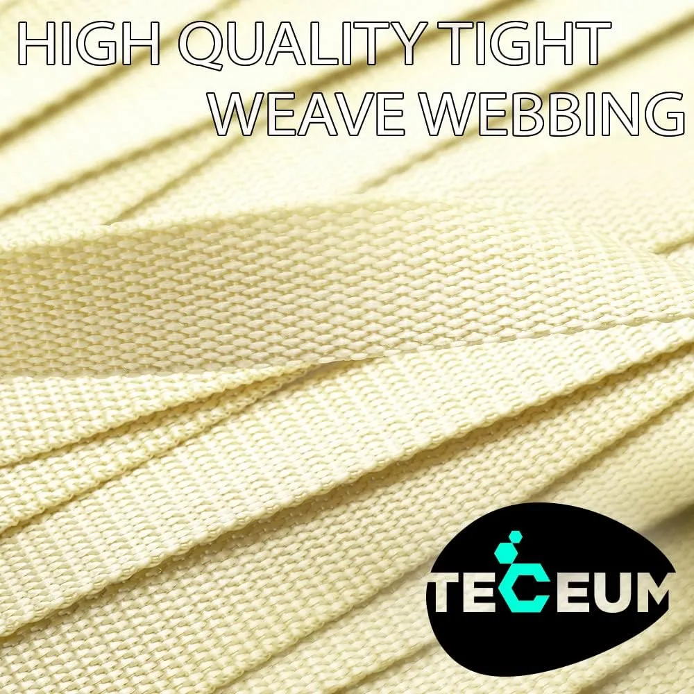 TECEUM 1" & 1.5" & 2" Webbing – 10 25 50 Yards – 40  Colors – Heavy Duty 1 Inch 1.5 Inch 2 Inch Webbing for Climbing Outdoors Indoors Crafting DIY