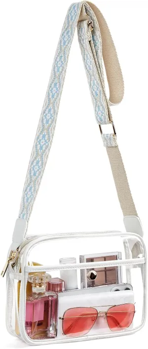 Telena Clear Bag for Stadium Events Clear Purses for Women Stadium Crossbody Bag with Adjustable Strap