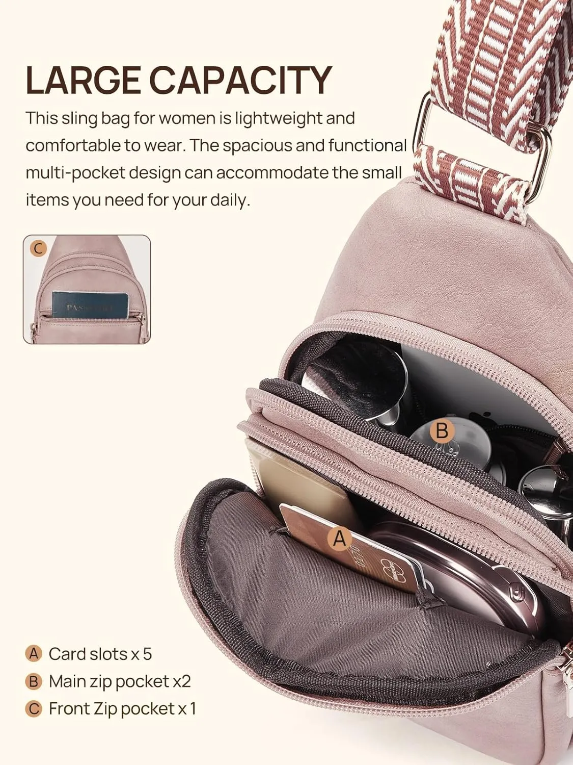 Telena Crossbody Bags for Women Cross Body Sling Bag with Adjustable Shoulder Strap