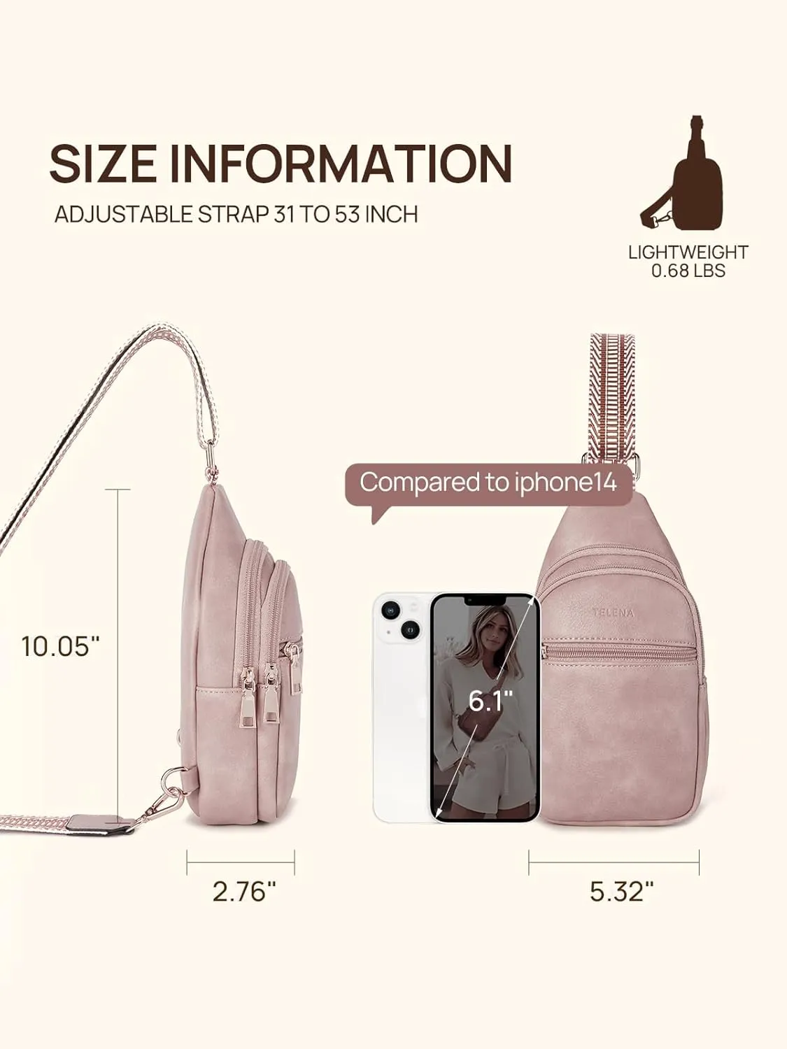 Telena Crossbody Bags for Women Cross Body Sling Bag with Adjustable Shoulder Strap