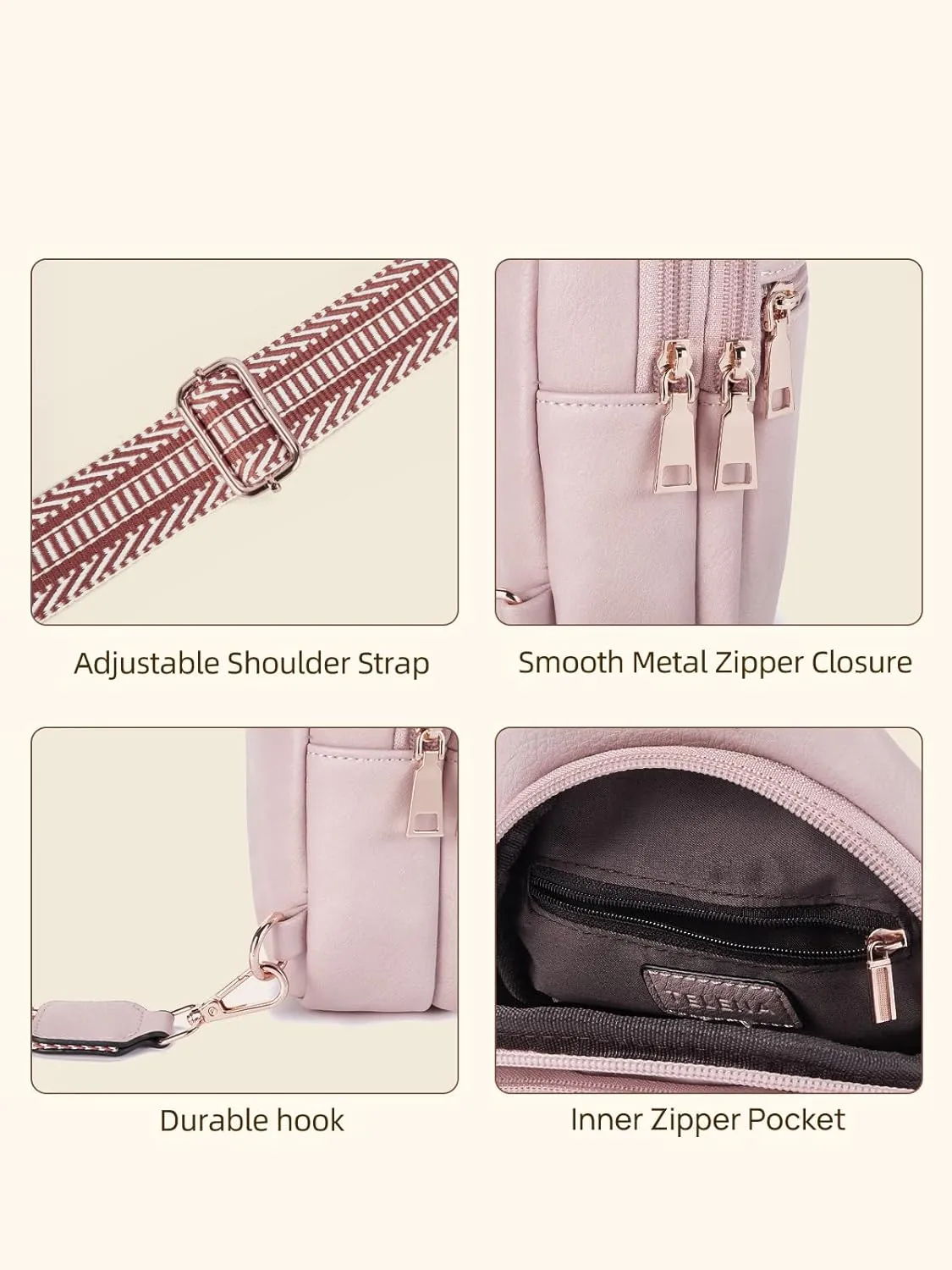 Telena Crossbody Bags for Women Cross Body Sling Bag with Adjustable Shoulder Strap