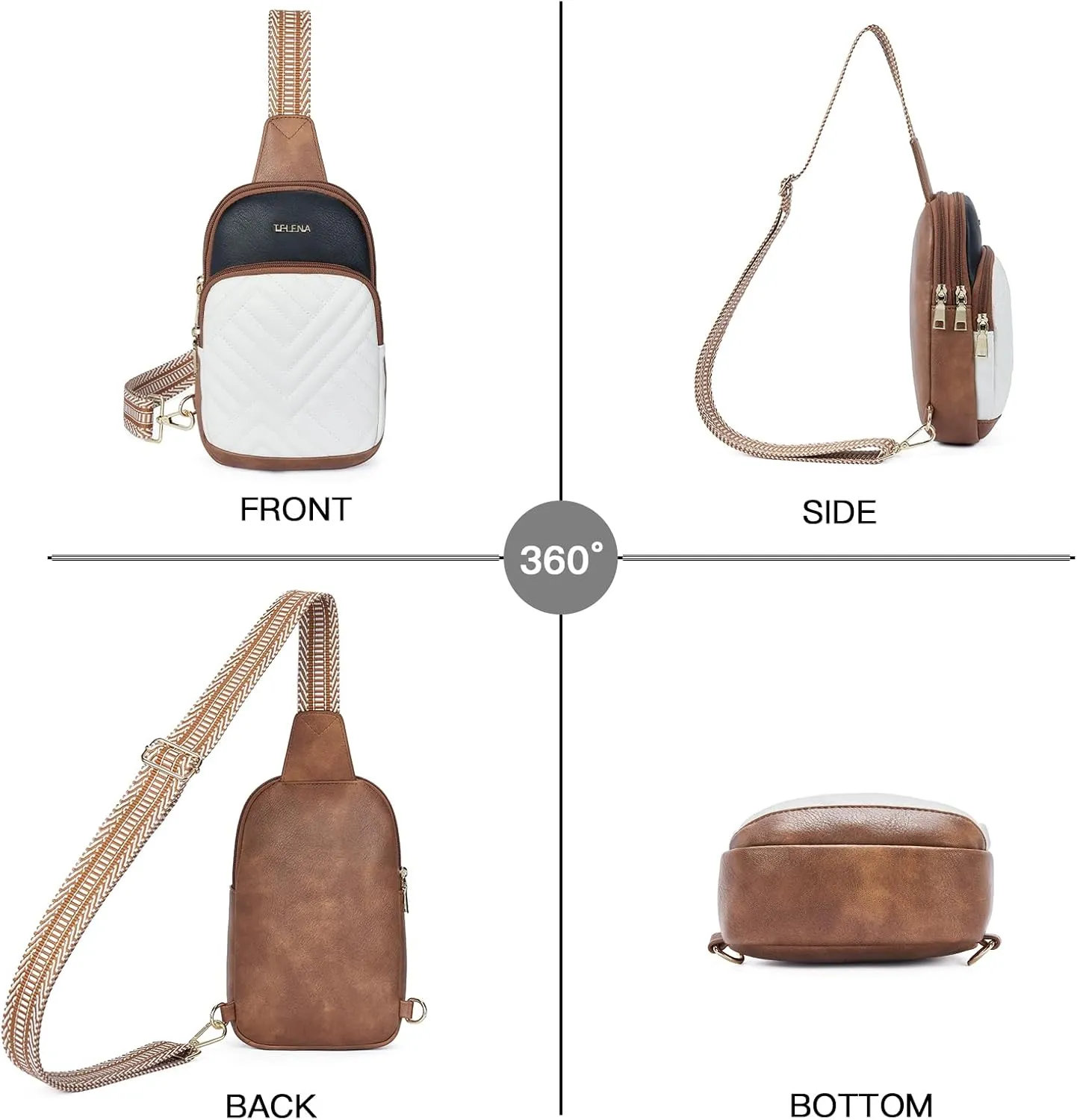 Telena Large Sling Bag Crossbody Bags for Women Fanny Packs Cross Body with Adjustable Strap