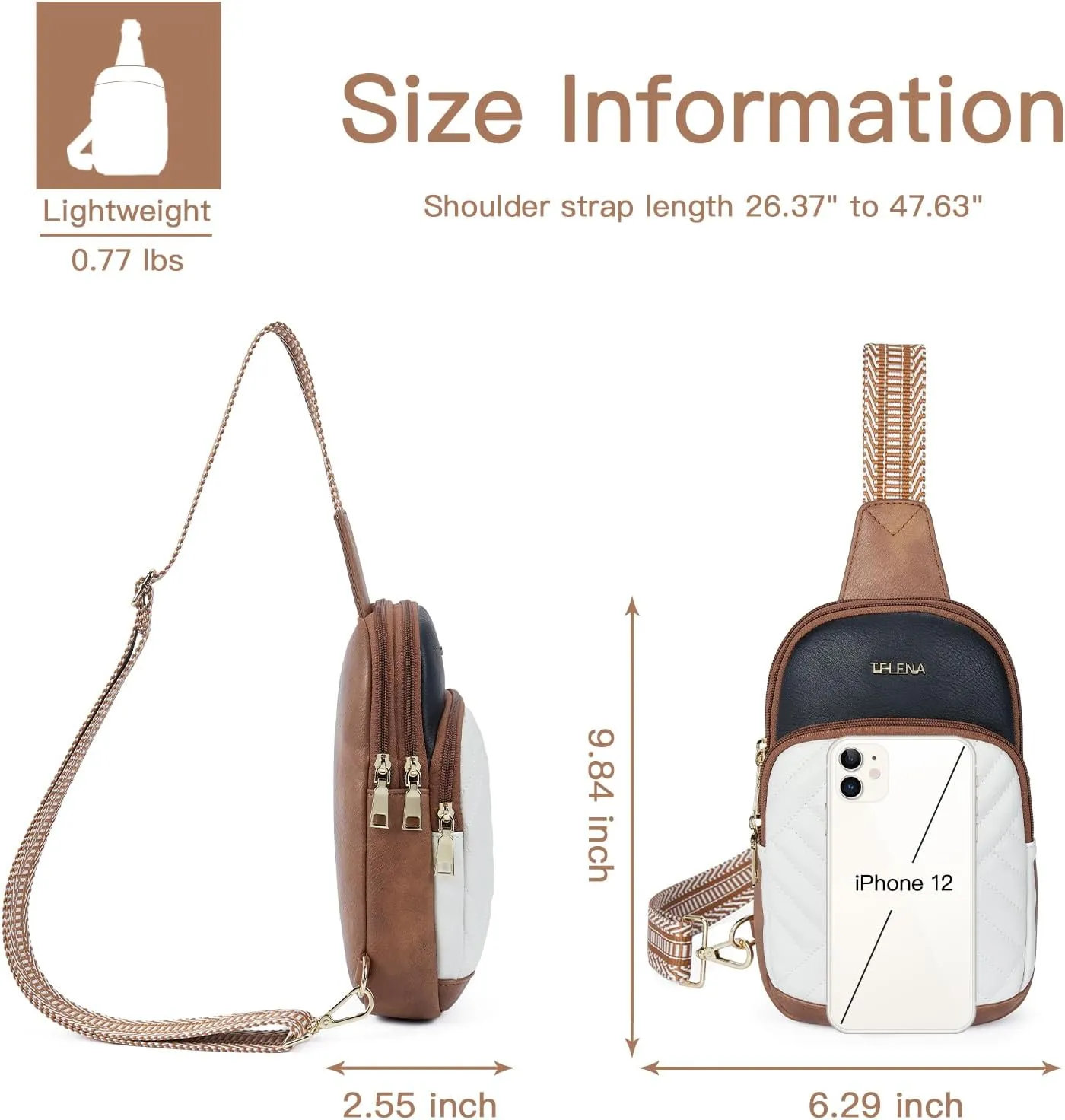 Telena Large Sling Bag Crossbody Bags for Women Fanny Packs Cross Body with Adjustable Strap