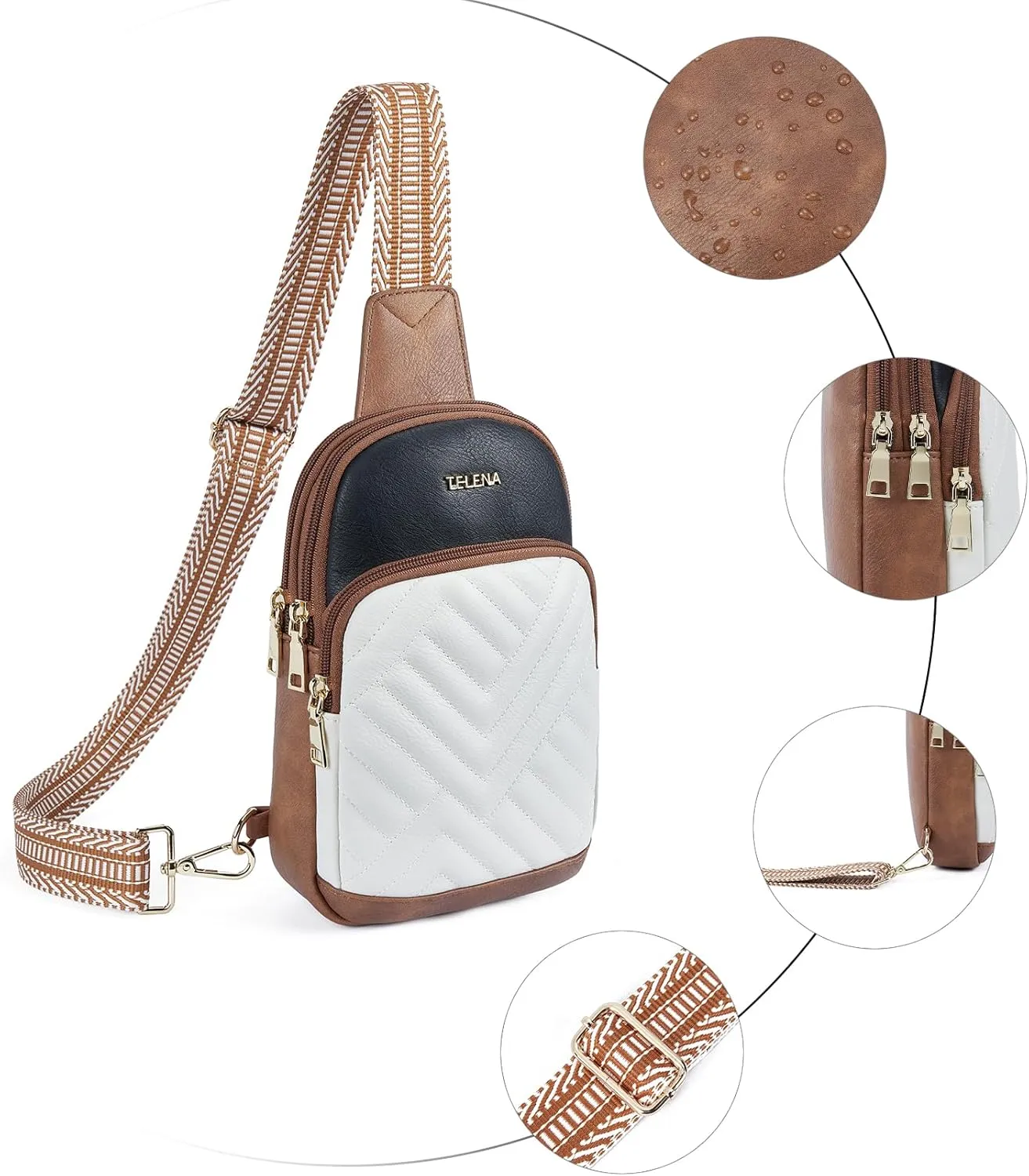 Telena Large Sling Bag Crossbody Bags for Women Fanny Packs Cross Body with Adjustable Strap