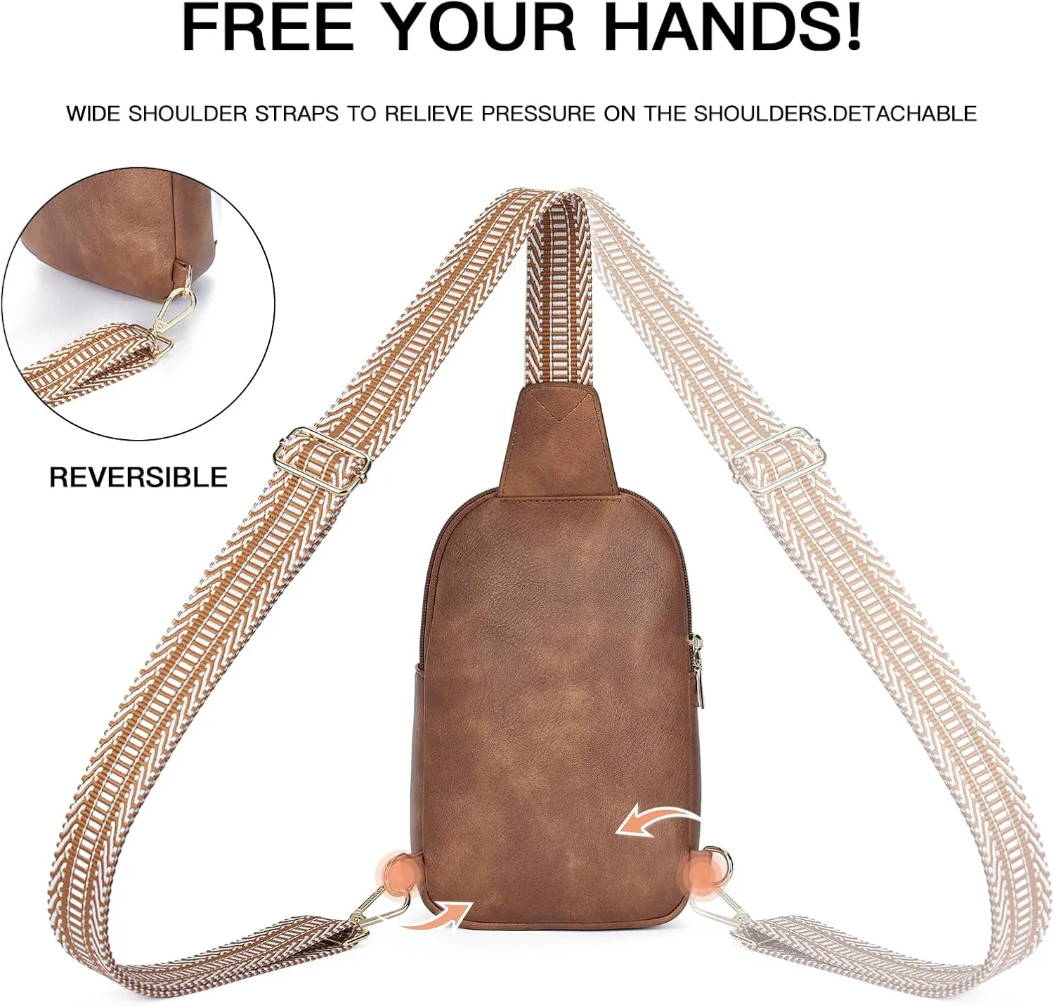 Telena Large Sling Bag Crossbody Bags for Women Fanny Packs Cross Body with Adjustable Strap