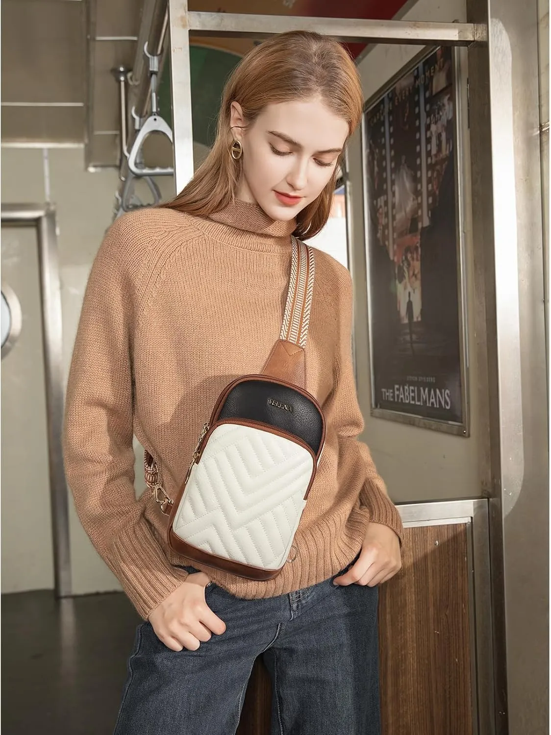 Telena Large Sling Bag Crossbody Bags for Women Fanny Packs Cross Body with Adjustable Strap