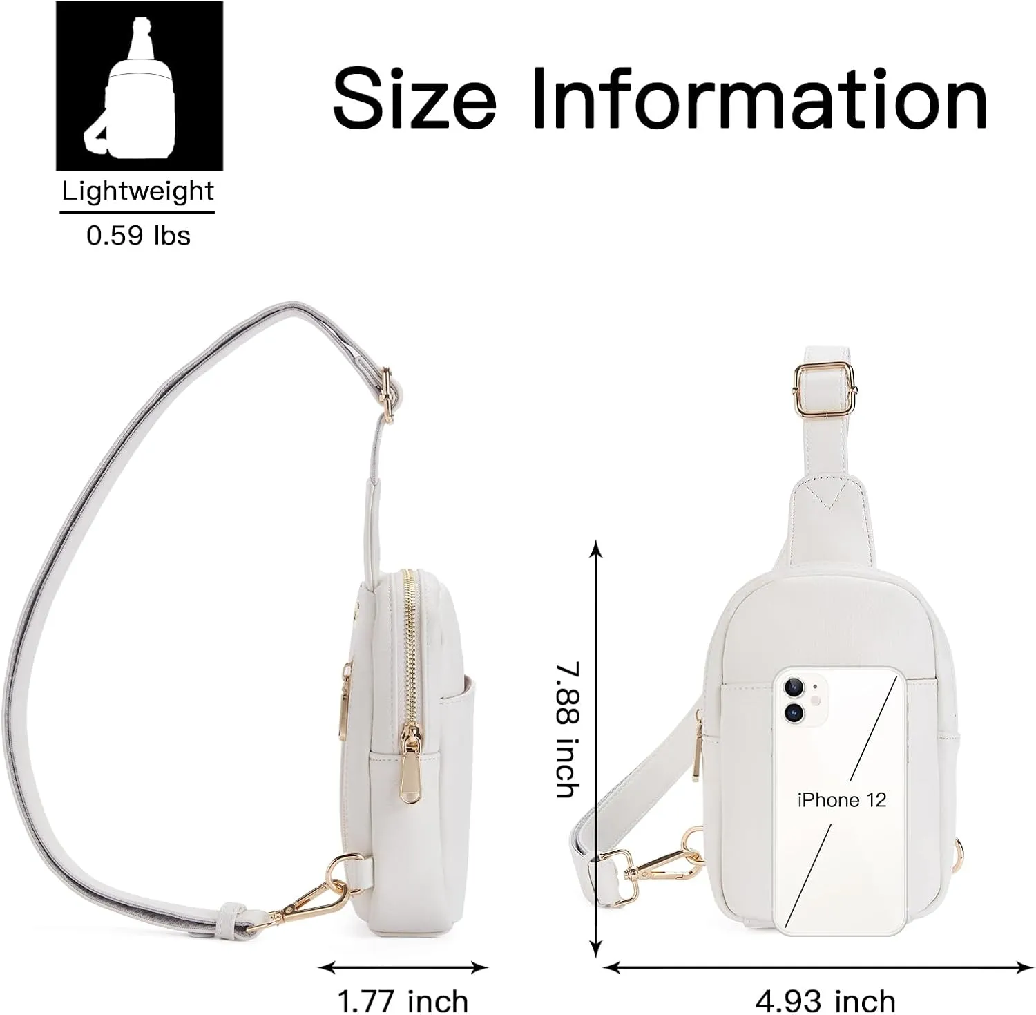 Telena Small Sling Bag for Women Leather Crossbody Fanny Packs Chest Bag for Women
