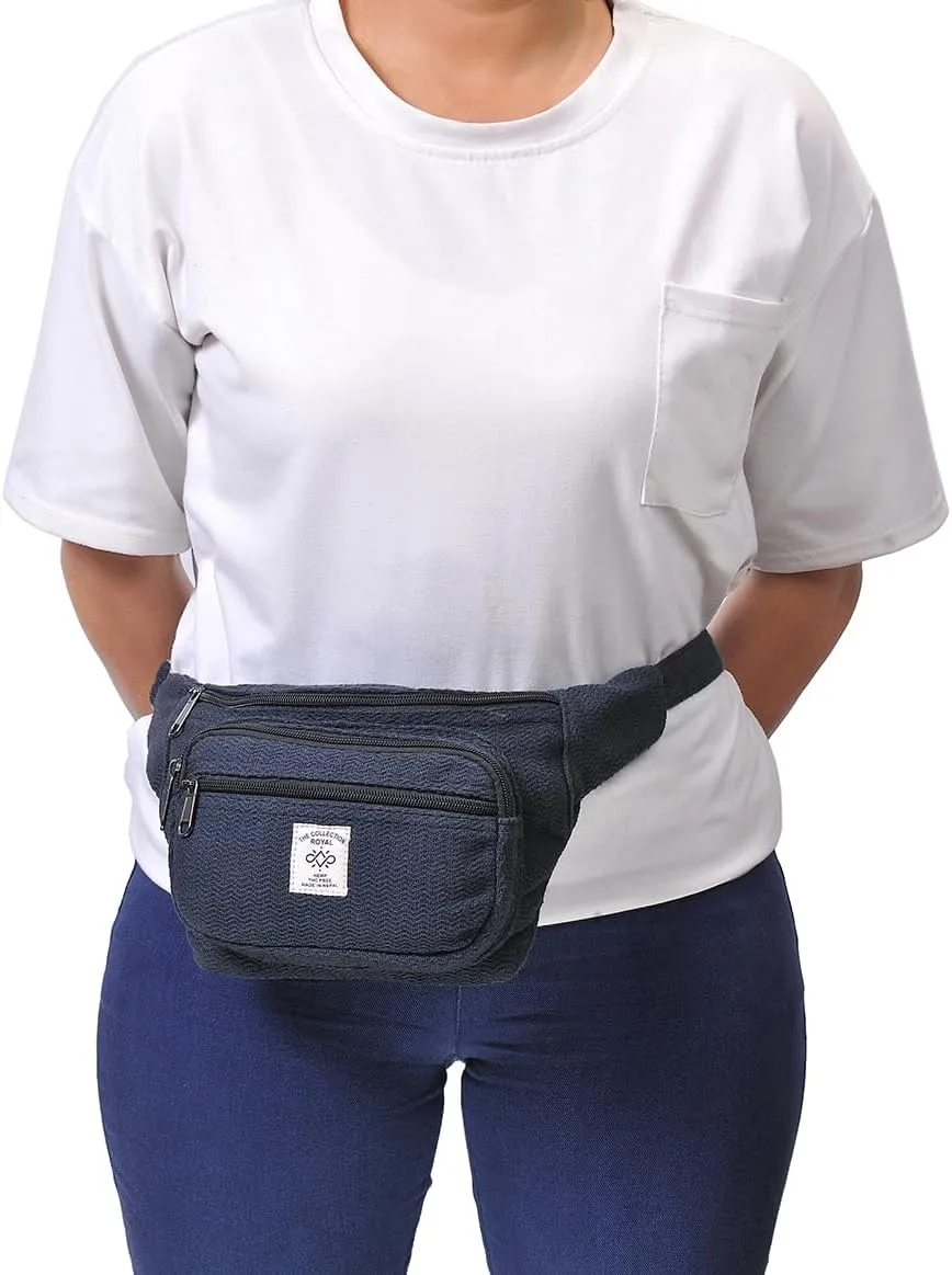 THE COLLECTION ROYAL Himalayan Hemp and Cotton Fanny Pack, Eco-friendly, Boho, Hippie Fanny Pack, Waist Belt, Travel Utility Belt