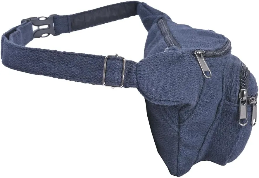 THE COLLECTION ROYAL Himalayan Hemp and Cotton Fanny Pack, Eco-friendly, Boho, Hippie Fanny Pack, Waist Belt, Travel Utility Belt