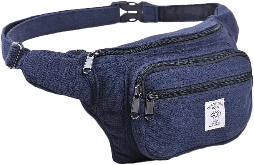 THE COLLECTION ROYAL Himalayan Hemp and Cotton Fanny Pack, Eco-friendly, Boho, Hippie Fanny Pack, Waist Belt, Travel Utility Belt