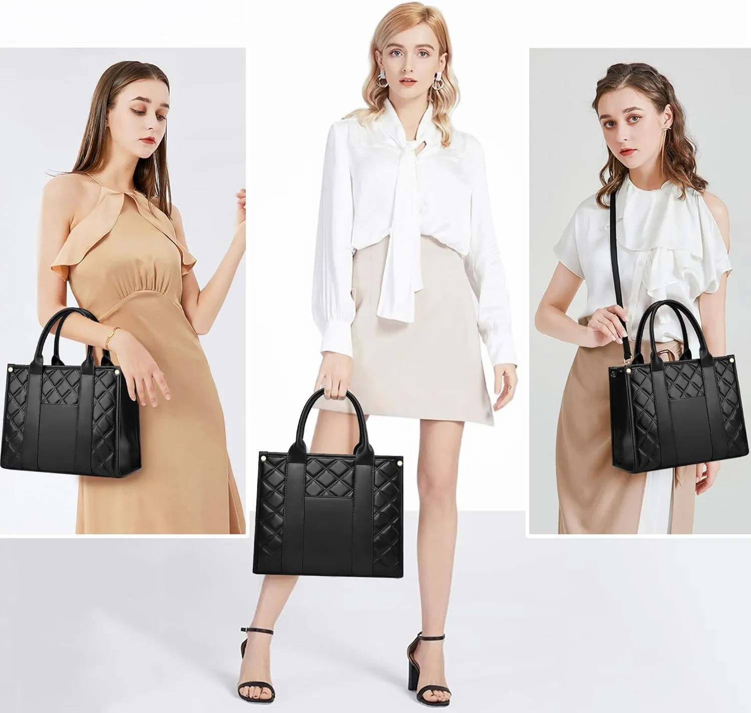 The Tote Bag Crossbody Purses for Women Shoulder Bag Handbags PU Leather Top Handle Bags with zipper