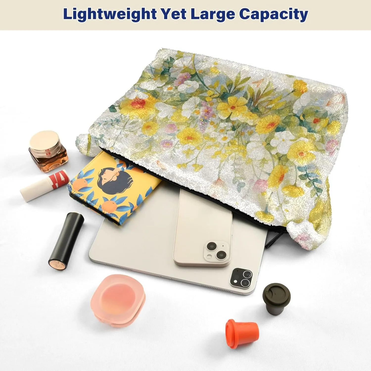 Three Tulips Plush Bag, Crossbody Bookbag for Women, Autumn Handbags