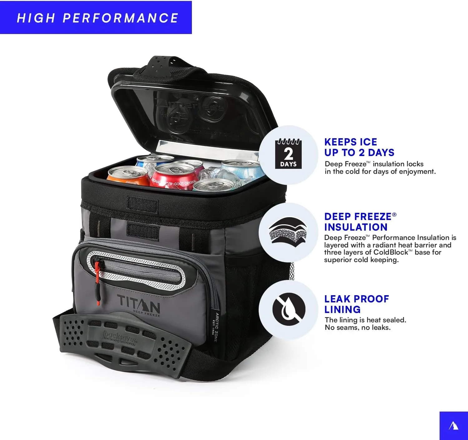 Titan Deep Freeze Coolers - Zipperless Hardbody Cooler - Deep Freeze Insulation, HardBody Liner, and SmartShelf