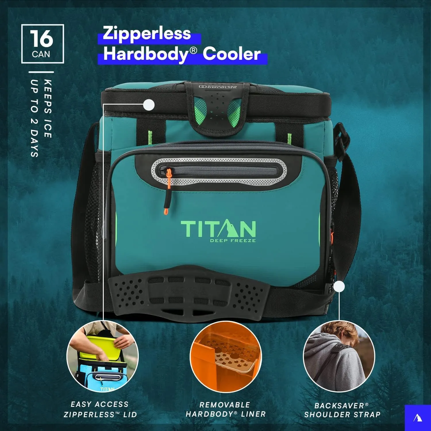 Titan Deep Freeze Coolers - Zipperless Hardbody Cooler - Deep Freeze Insulation, HardBody Liner, and SmartShelf