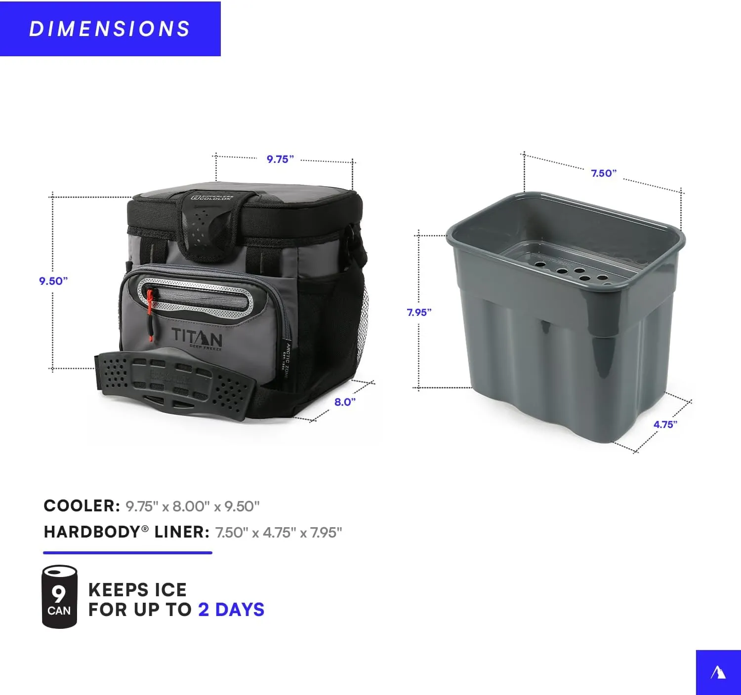 Titan Deep Freeze Coolers - Zipperless Hardbody Cooler - Deep Freeze Insulation, HardBody Liner, and SmartShelf