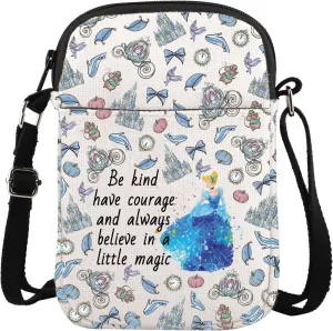 TOBGBE Fairy Tales Crossbody Bag Fairy Princess Quotes Gift Princess Cartoon Movies Bag Magic Kingdom Gift