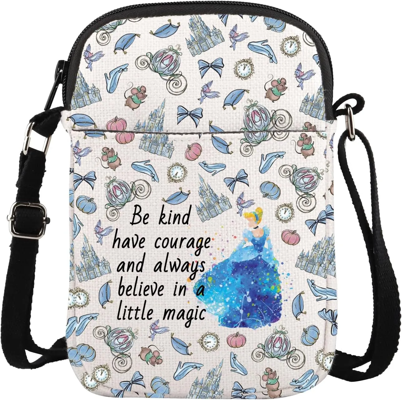 TOBGBE Fairy Tales Crossbody Bag Fairy Princess Quotes Gift Princess Cartoon Movies Bag Magic Kingdom Gift