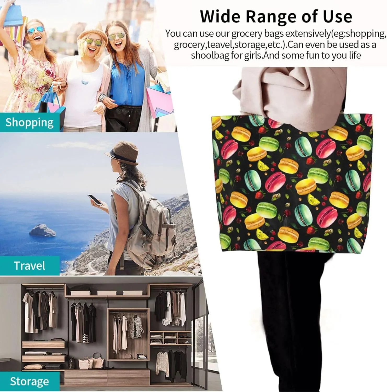 Tote Shoulder Bag Large Durable Handbag Lightweight Stylish for Daily Use-19.7x15.7x5.9 Inch
