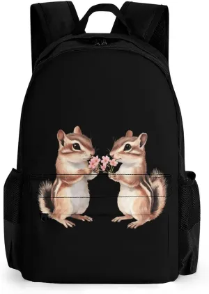 Two Chipmunks Fashion Backpack Cute Daypack Unisex Laptop Bag for Travel Business Work