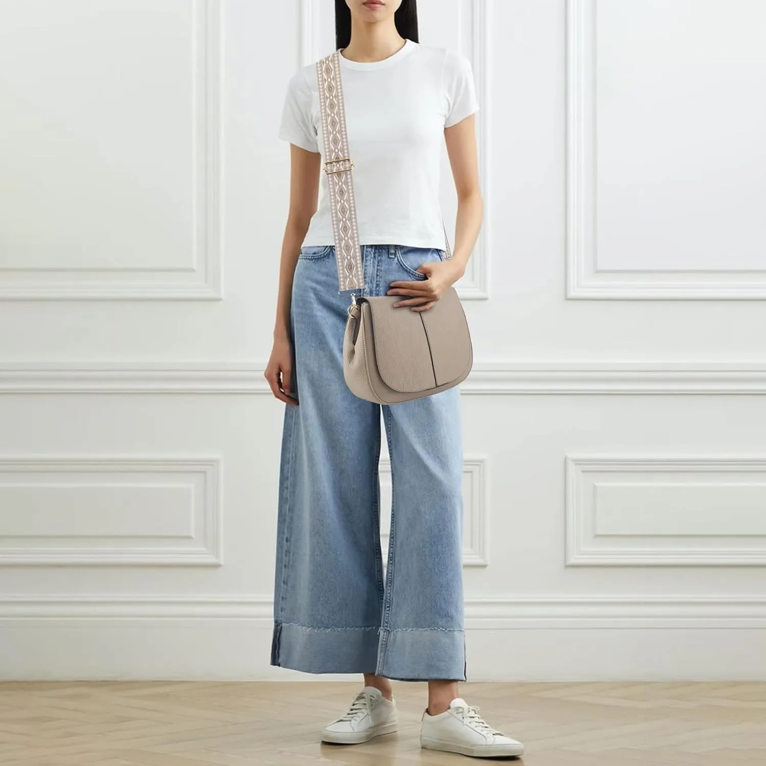 Vegan Leather Hobo Purses, Crossbody Bags for Women, Shoulder Handbags with Wide Strap