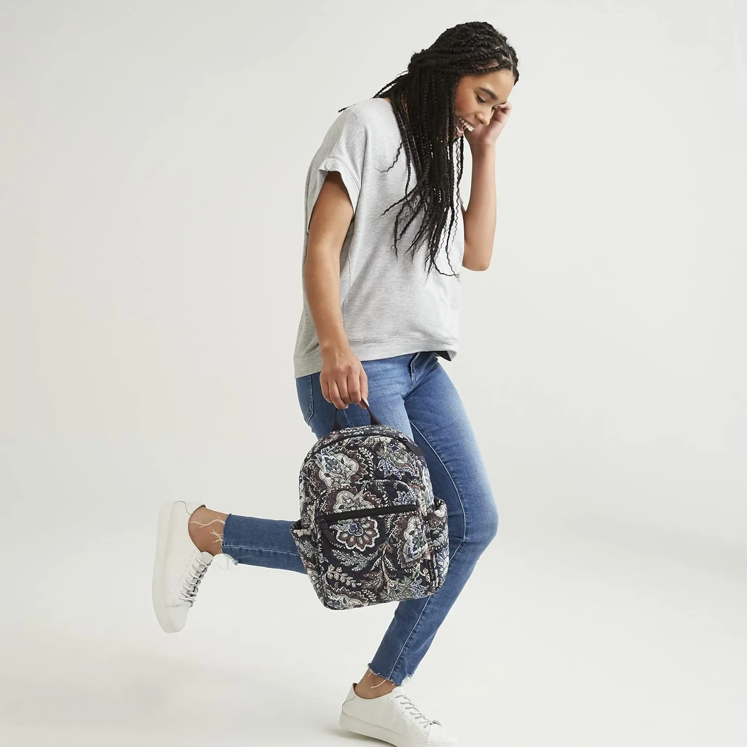 Vera Bradley Women's Cotton Small Backpack, Botanical Paisley, One Size