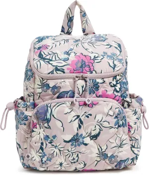 Vera Bradley Women's Featherweight Backpack Bookbag, Fresh-Cut Floral Lavender, One Size