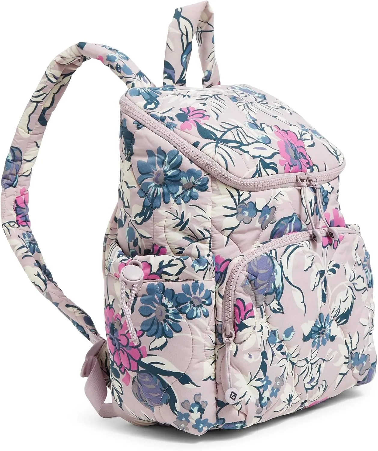 Vera Bradley Women's Featherweight Backpack Bookbag, Fresh-Cut Floral Lavender, One Size