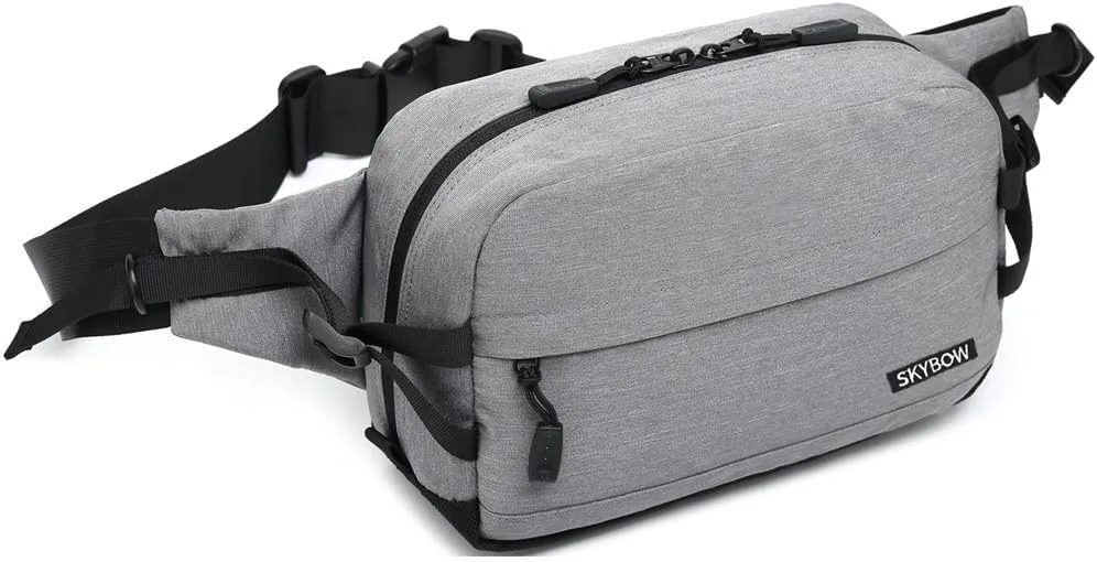 Waist Pack Bag Large Fanny Pack for Men&Women Waterproof Outdoor Casual Hip Bag Bum Bag work Traveling Hiking Cycling (GREY)