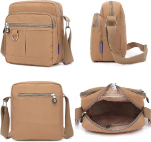 Waterproof Nylon Small Womens Crossbody Bag Purse with Adjustable Shoulder Strap Mulit-Pockets