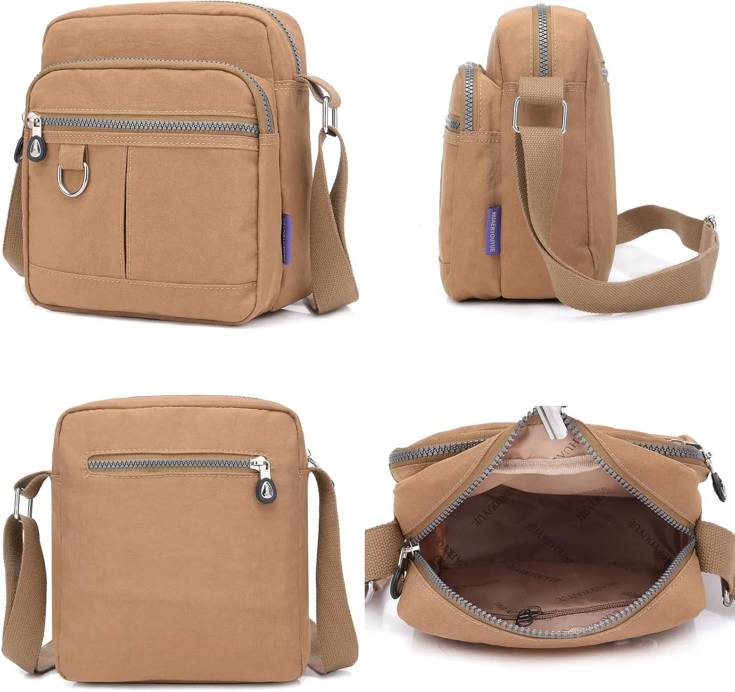 Waterproof Nylon Small Womens Crossbody Bag Purse with Adjustable Shoulder Strap Mulit-Pockets