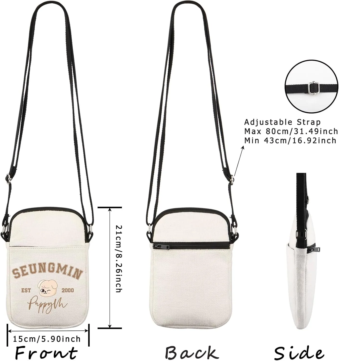 WCGXKO Korean Pop Gift Korean Group Merch Boys Group Est 1999 Dwaekki Crossbody Bag for Pop Music Lover