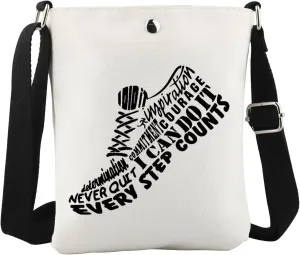 WCGXKO Runner Quotes Crossbody Bag Jogger Shoe Gift Jogger Inspirational Gift Motivational Gift