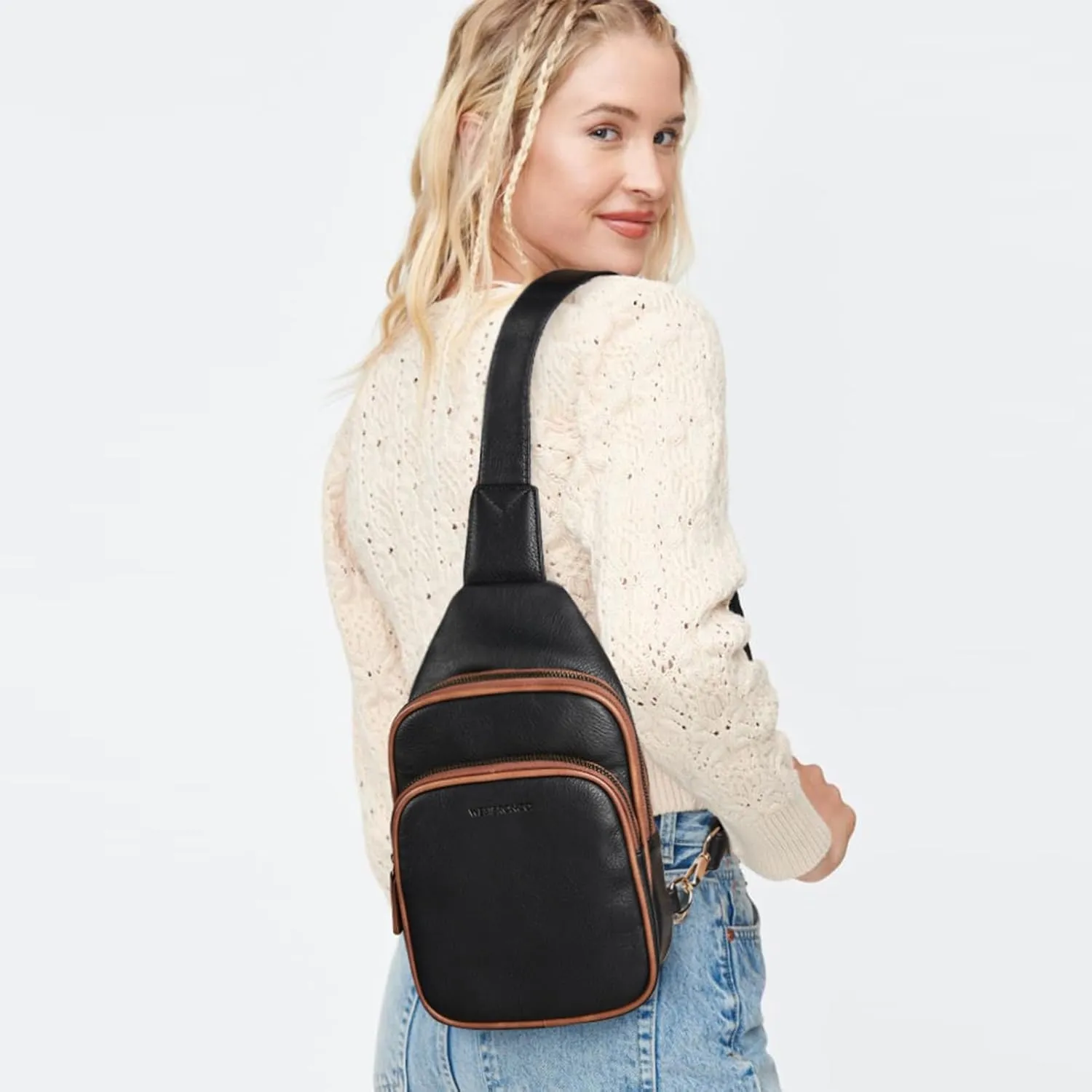 WESTBRONCO Sling Bag for Women Small Nylon Fanny Pack Lightweight Large-capacity Crossbody Bags