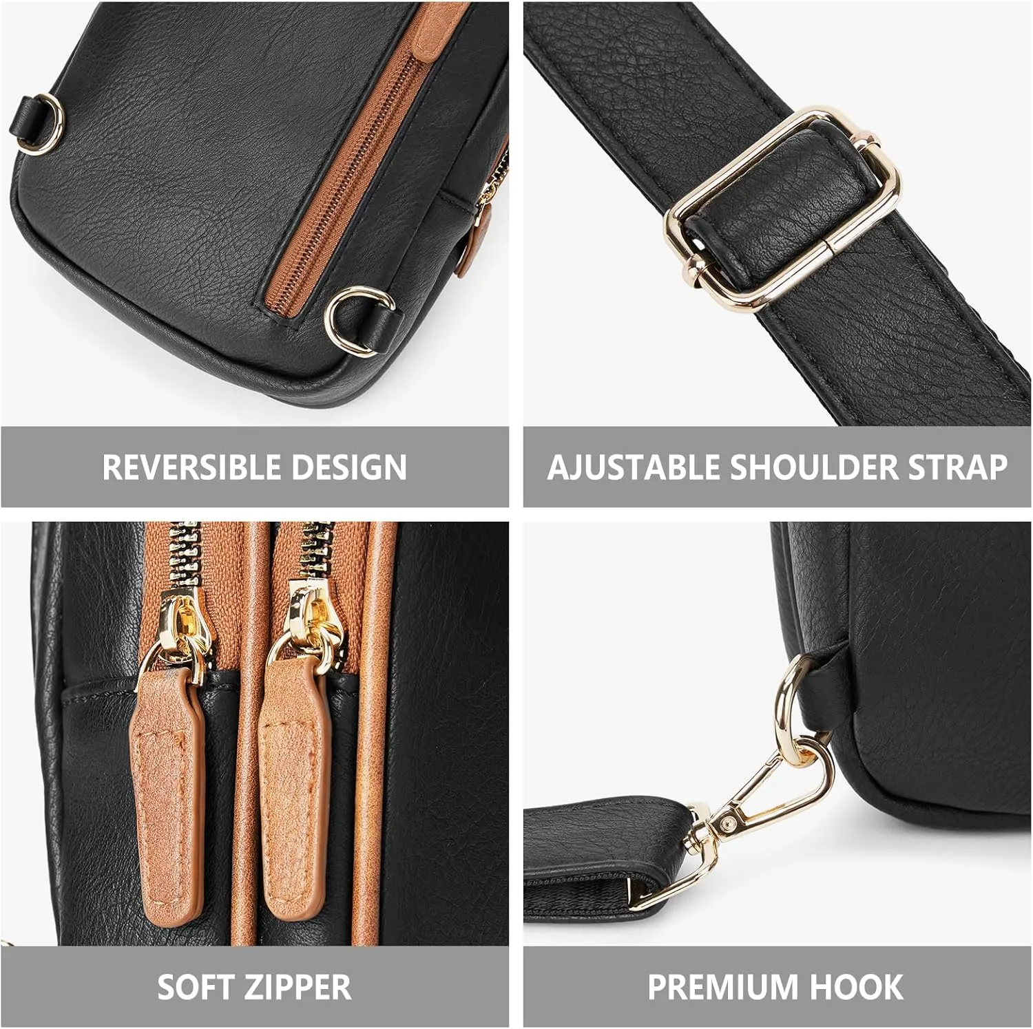 WESTBRONCO Sling Bag for Women Small Nylon Fanny Pack Lightweight Large-capacity Crossbody Bags