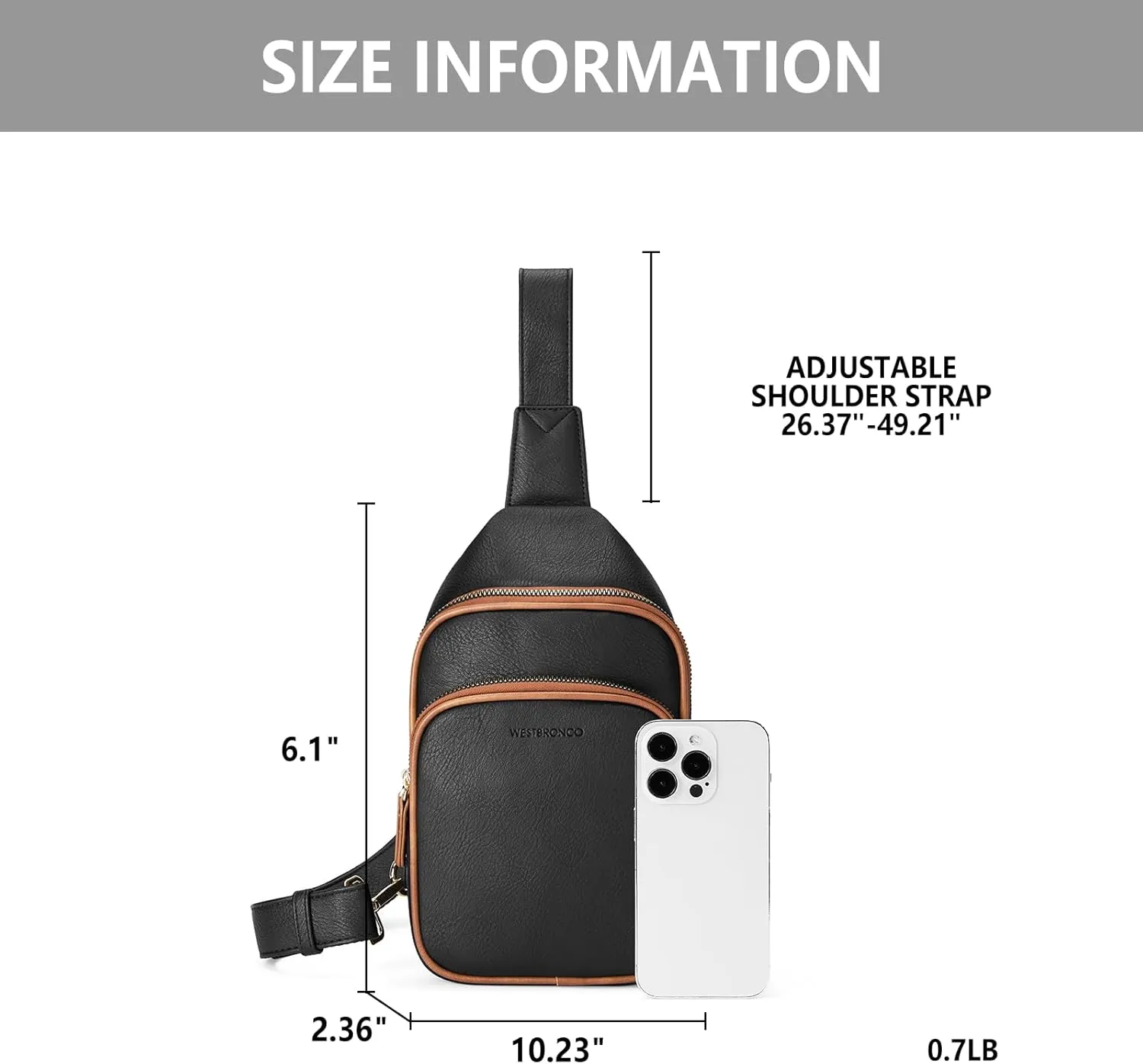 WESTBRONCO Sling Bag for Women Small Nylon Fanny Pack Lightweight Large-capacity Crossbody Bags