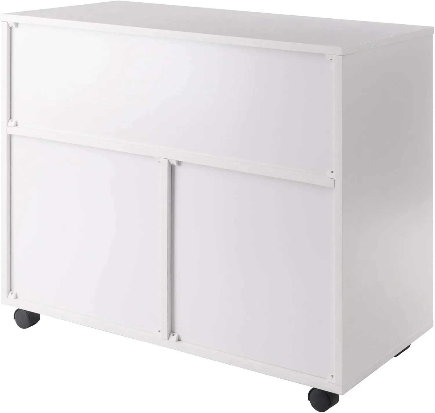 Winsome Halifax Storage Mobile Cabinets, 1 Door, 3 Drawers, 2 Wide Drawers, for Home Office, White