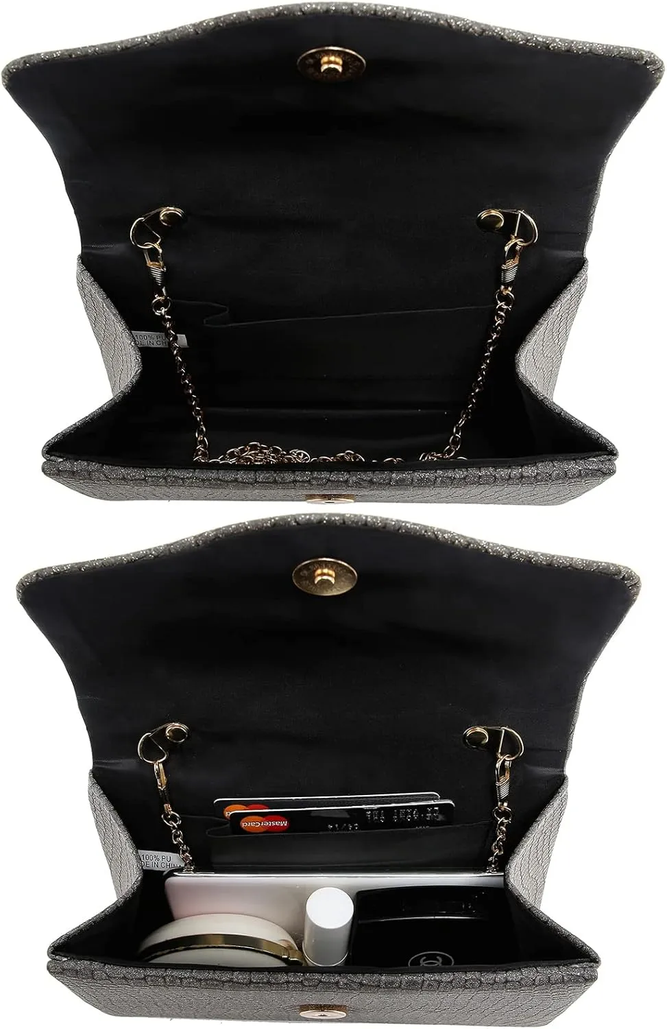 Women Sparkling Glitter Evening Handbag Top Handle Clutch Purse for Wedding Party Prom Cocktail Bridal