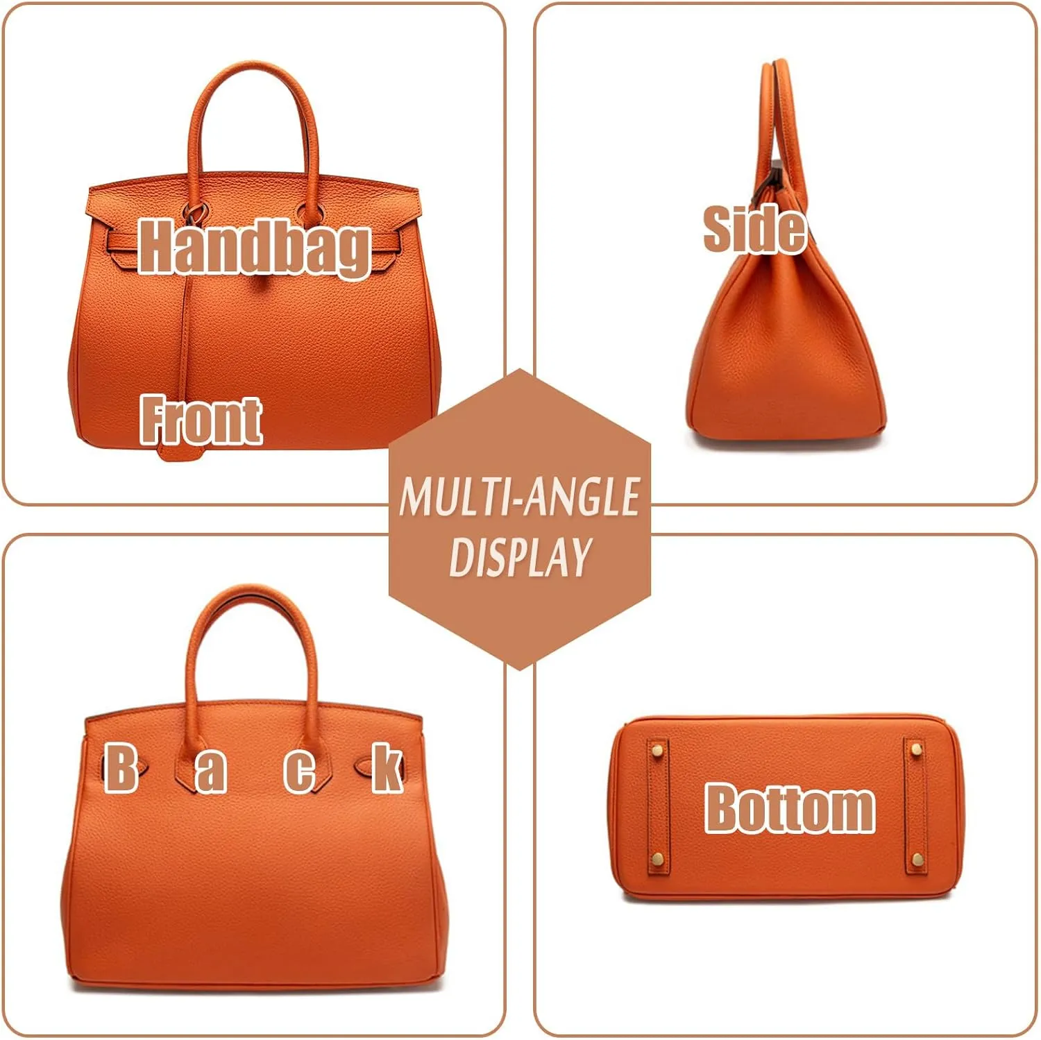 Women's Genuine Leather Tote Bag - Large Multi-Functional Handbag, Convertible Crossbody Shoulder Purse for Work Travel