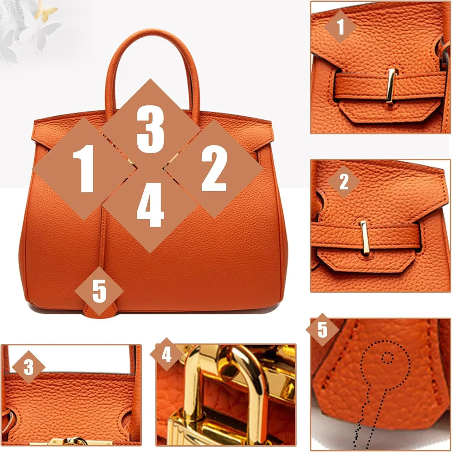 Women's Genuine Leather Tote Bag - Large Multi-Functional Handbag, Convertible Crossbody Shoulder Purse for Work Travel