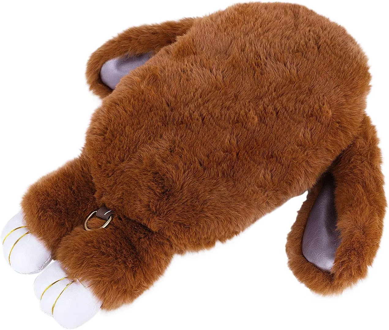 Womens' Plush Cartoon Rabbit Shaped Fluffy Crossbody Faux Fur Bunny Hare Shoulder Bag Knapsack Travel Sling Bag