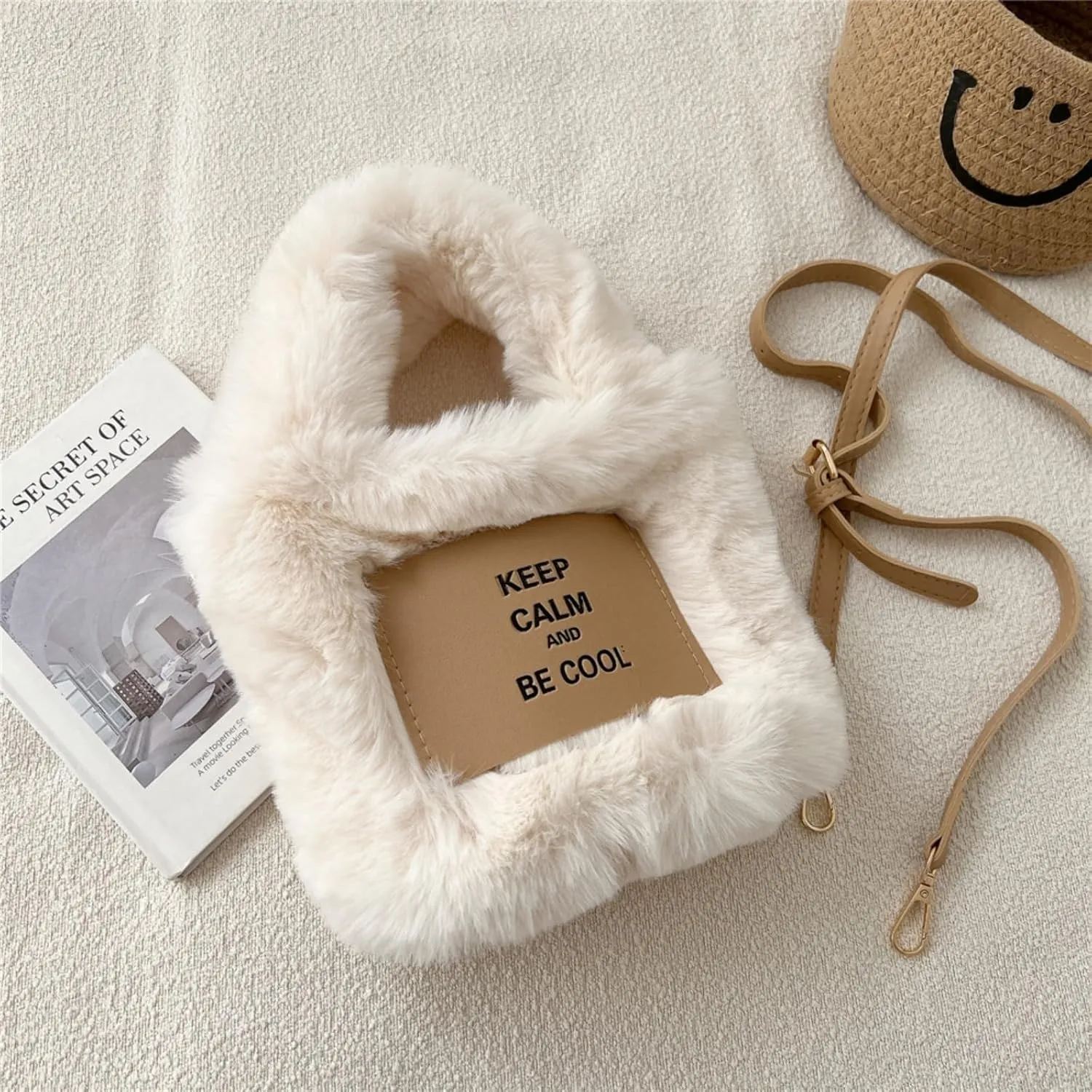 Women's Plush Handbag, Cute Fluffy Small Crossbody Bag
