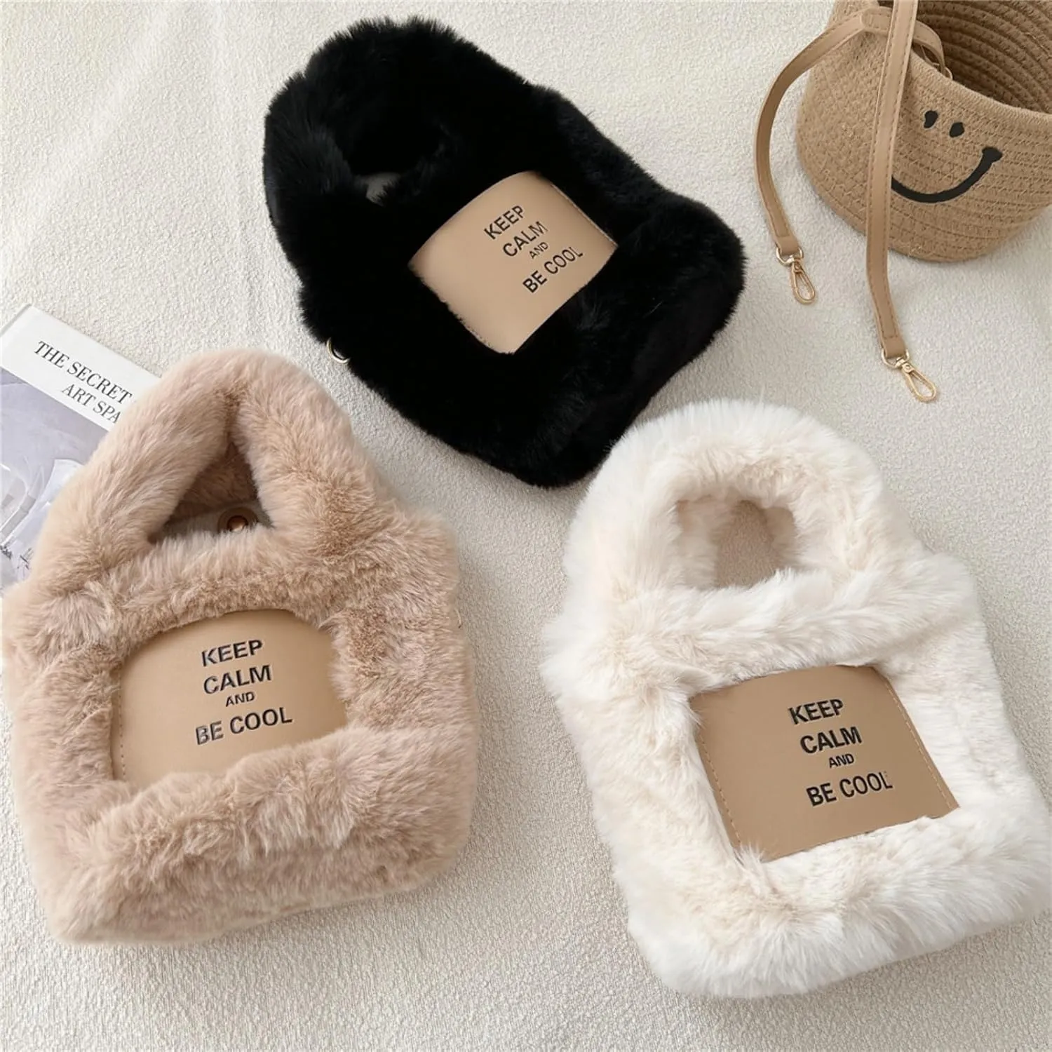Women's Plush Handbag, Cute Fluffy Small Crossbody Bag