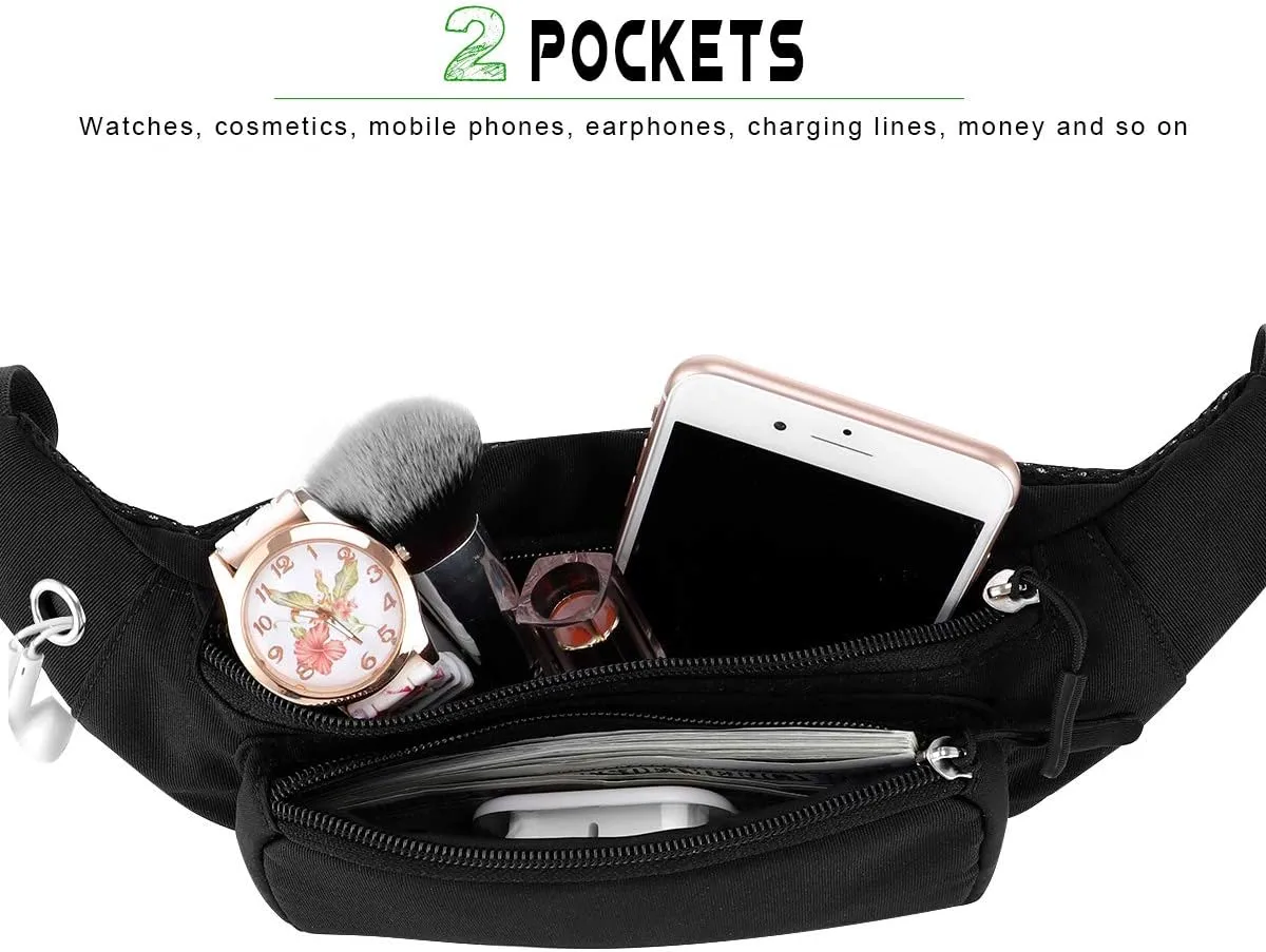 XEYOU Unisex Running Waist Pack with Adjustable Buckles, Lightweight Waist Bag for Sports, Hiking, Dog Walking Fanny Pack Belt Can Hold Passport, Money, Cellphone