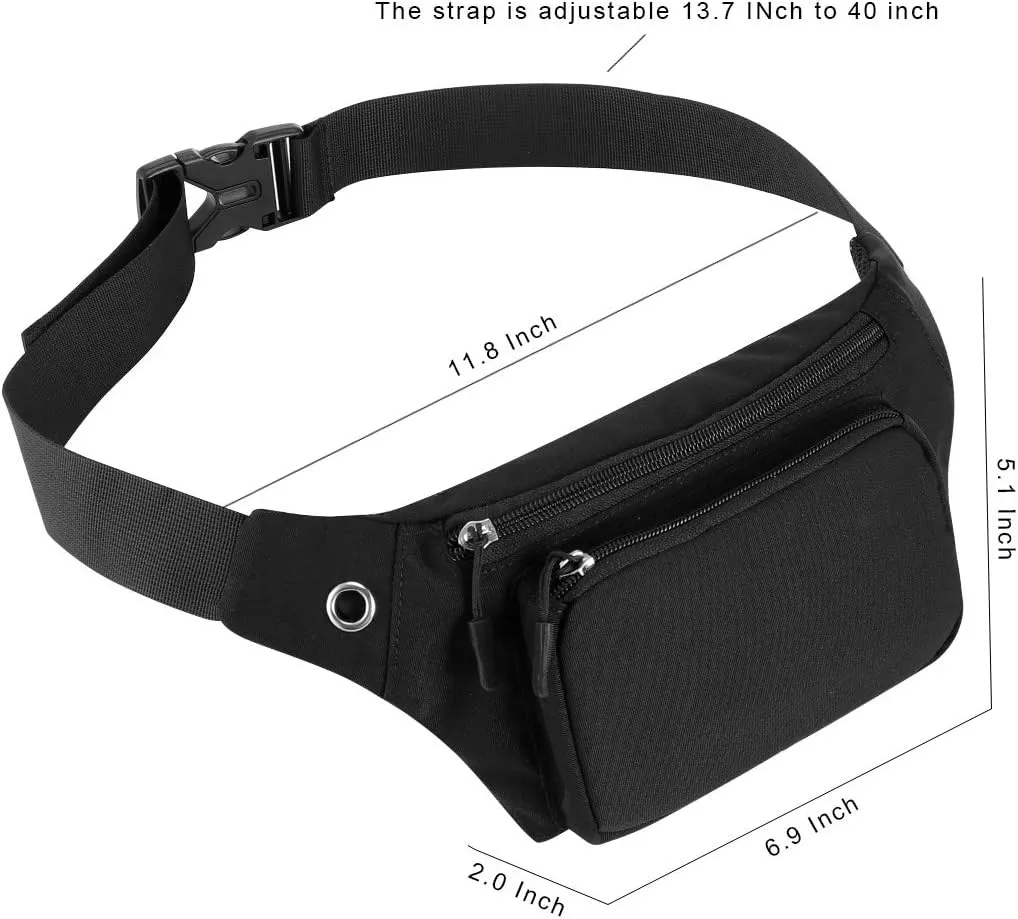 XEYOU Unisex Running Waist Pack with Adjustable Buckles, Lightweight Waist Bag for Sports, Hiking, Dog Walking Fanny Pack Belt Can Hold Passport, Money, Cellphone