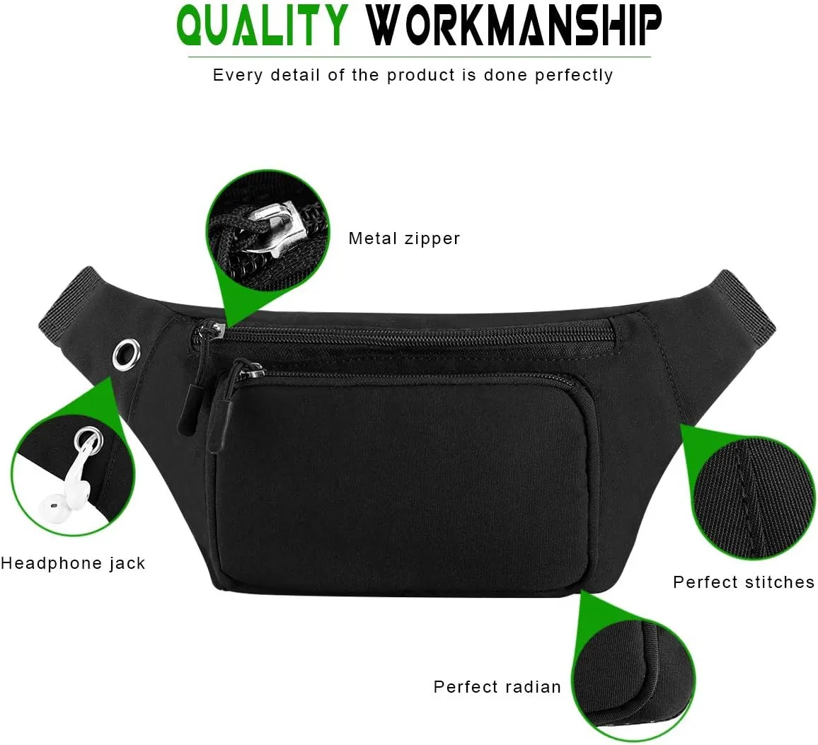 XEYOU Unisex Running Waist Pack with Adjustable Buckles, Lightweight Waist Bag for Sports, Hiking, Dog Walking Fanny Pack Belt Can Hold Passport, Money, Cellphone