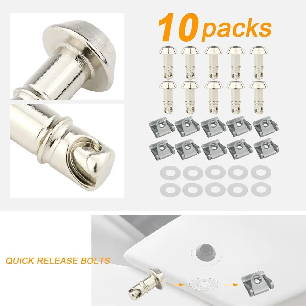 Xitomer 19mm Universal Quick Release Fasteners/Fairing Bolts Studs/Quarter Turn with Clips 1/4 Turn Quick Release Fit for Race Fairings (19mm,Silver)