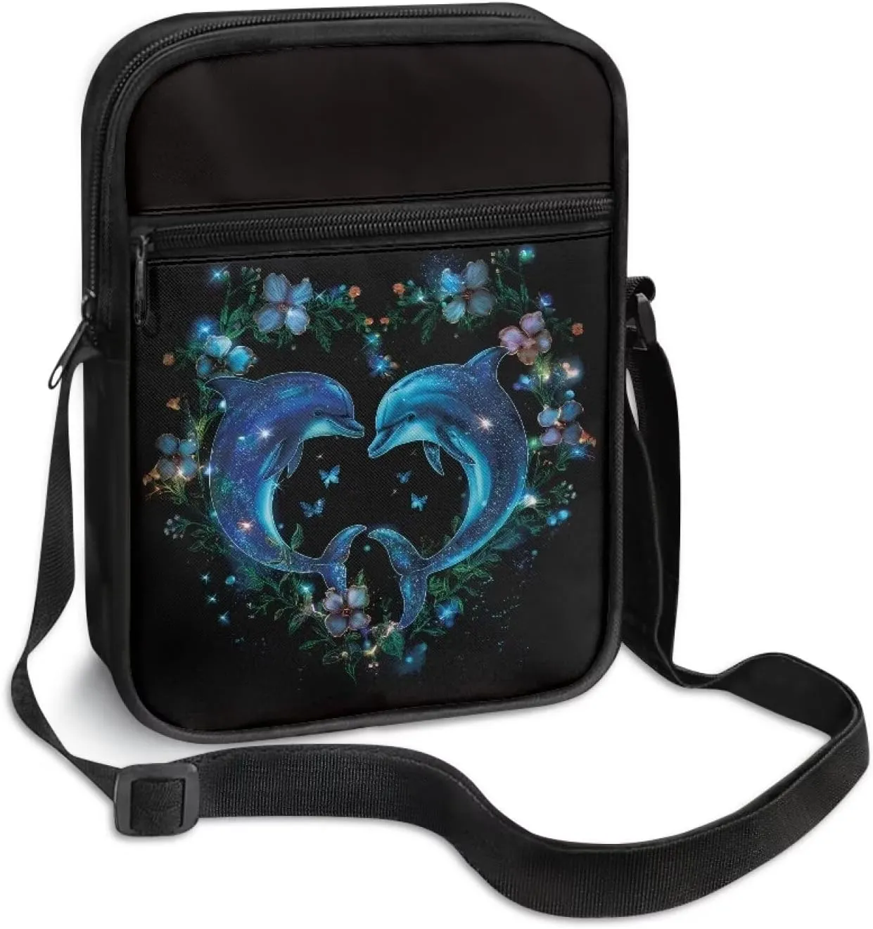 Xoenoiee Small Crossbody Bag Multi-pocket, Unisex Mini Messenger Bag Multi-functional Shoulder Bag for Outing Daily