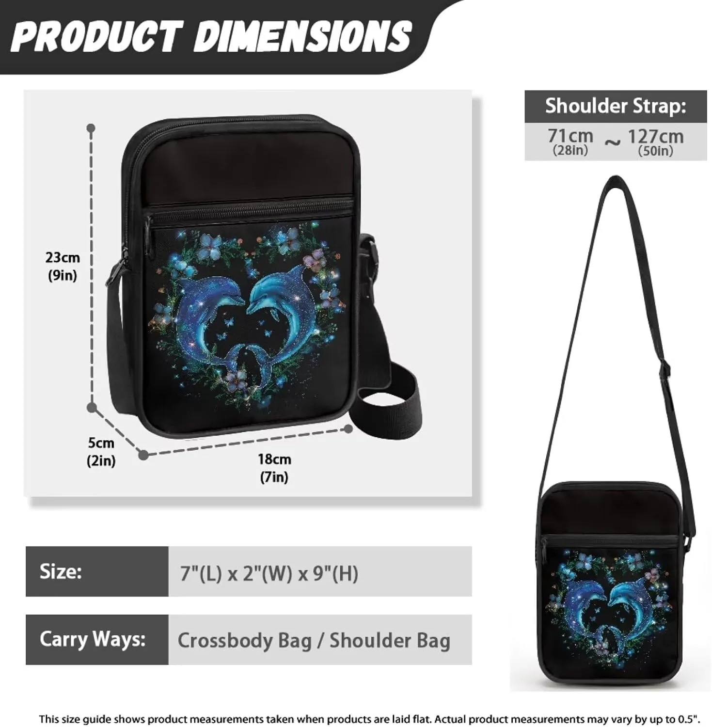 Xoenoiee Small Crossbody Bag Multi-pocket, Unisex Mini Messenger Bag Multi-functional Shoulder Bag for Outing Daily